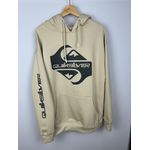 Moletom Quiksilver C/Capuz preto duas Ondas com escrita na manga