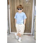 Conjunto Matheus - azul short linho 