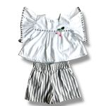 Conjunto Melinda listras cinzas
