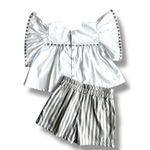 Conjunto Melinda listras cinzas