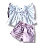 Conjunto Melinda listras rosa