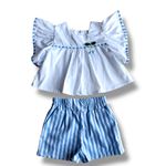Conjunto Melinda listras azul