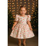 VESTIDO BEATRICE-LAÇOS LISTRA VERMELHA