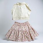 Conjunto Cecilia floral listras amarela