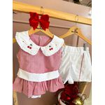 Conjunto Katy 2 - xadrez vermelho Copia