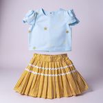 CONJUNTO SHORT SAIA LUIZA-ESTRELA E LISTRA DOURADA