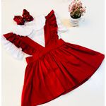 Jardineira Lany - Vermelho-branco