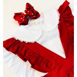 Jardineira Lany - Vermelho-branco