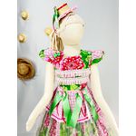 Vestido Junino Luxo Maria flor verde 