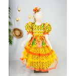 Vestido Junino luxo Rainha do milho - estampa exclusiva digital