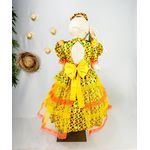 Vestido Junino luxo Rainha do milho - estampa exclusiva digital