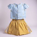 CONJUNTO SHORT SAIA LUIZA-ESTRELA E LISTRA DOURADA