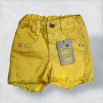 SHORT JEANS CURTO FEMININO AMARELO