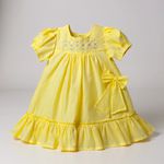 Vestido Evelin Bordado -amarelo 