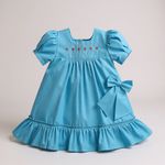 Vestido Evelin Bordado - Azul lupino