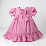 Vestido Evelin Bordado - Rosa chiclete