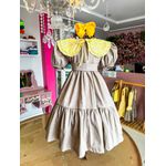 Vestido flor caqui -amarelo