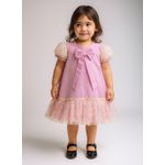 Vestido Thais tuly bordado -Rosa