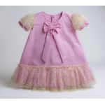 Vestido Thais tuly bordado -Rosa