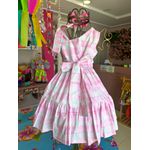Vestido Helena - xadrez rosa
