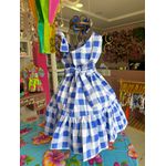 Vestido Helena - xadrez azul