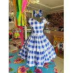 Vestido Helena - xadrez azul