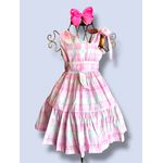 Vestido Helena - xadrez rosa