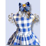 Vestido Helena - xadrez azul