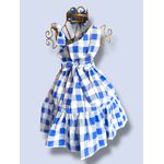 Vestido Helena - xadrez azul