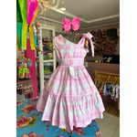 Vestido Helena - xadrez rosa