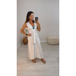 Vestido Longo Decote V Off White
