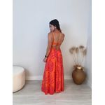 Vestido Longo Nautico Laranja/Pink