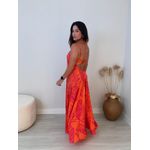 Vestido Longo Nautico Laranja/Pink