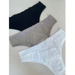 Kit Calcinha Cotton Com Renda