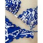 Biquini Cortininha Estampa Azul