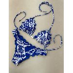 Biquini Cortininha Estampa Azul