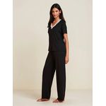 Pijama Longo Manga Curta Moon Preto