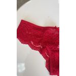 Calcinha Fio Dental Renda Vermelho Love