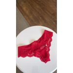 Calcinha Fio Dental Renda Vermelho Love