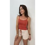 Short Doll Cos Visco Listrado Terracota