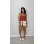 Short Doll Cos Visco Listrado Terracota