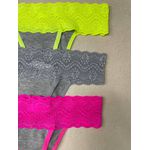Kit Tanga Cotton Renda Neon
