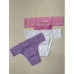 Kit Tanga Cotton Renda Color