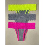 Kit Tanga Cotton Renda Neon