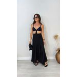 Saia Pareo Slub Preto