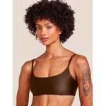 Top Com Bojo Removivel Acetinado Marrom