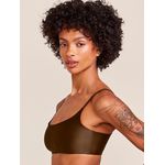Top Com Bojo Removivel Acetinado Marrom