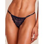 Calcinha String Fio Renda Azul Noturno
