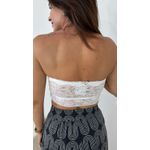 Top Faixa Em Renda Branco