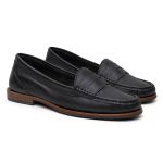 Mocassim Feminino Clássico em Couro Cor Preta